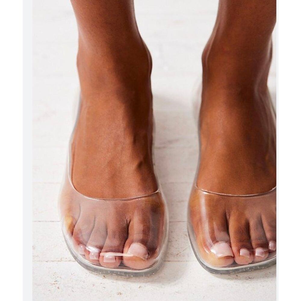 Jeffrey Campbell So Clear Ballet Flats square toe shoes